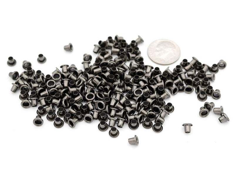 CRAFTMEMORE 2MM Hole 200PCS Tiny Grommets Eyelets Self Backing for Bead Cores, Clothes, Leather, Canvas (Gunmetal) - Image 3